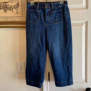 Talbots 6P High Waist Wide Crop Jeans Very Good Condition